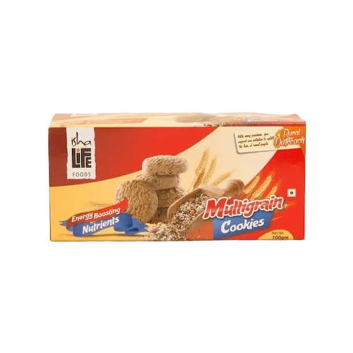 Мультизлаковое печенье (100 г), Multigrain Cookies, произв. Isha Life #1
