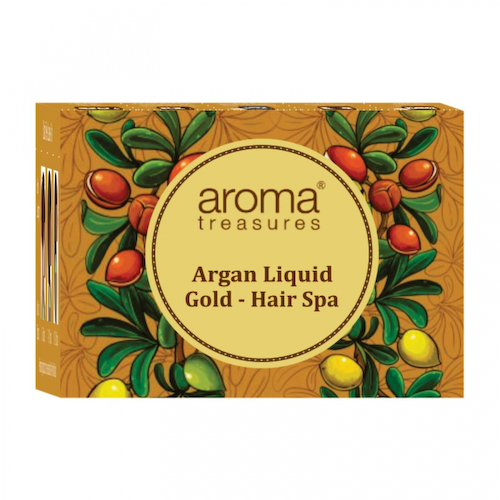 Спа-набор для волос (100 г), Argan Liquid Gold Hair Spa Kit, произв. Aroma Treasures #1