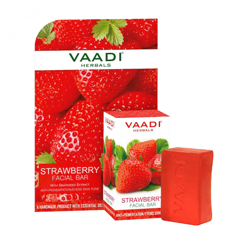 Клубничное мыло для лица: против пигментации (25 г), Strawberry Facial Bar Anti-Pigmentation, произв. Vaadi Herbals #1