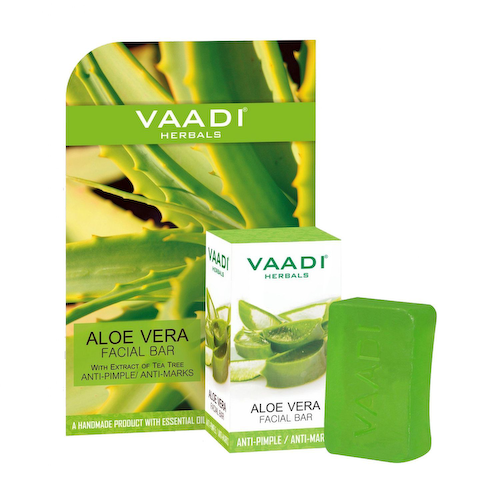 Мыло для лица с Алоэ вера: против прыщей (25 г), Aloe Vera Facial Bar Anti-Pimple, произв. Vaadi Herbals #1