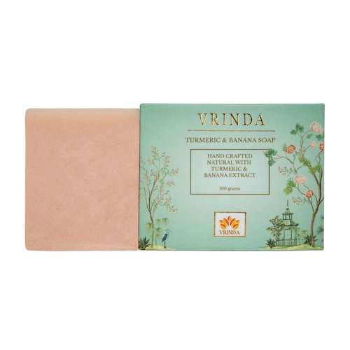 Мыло ручной работы с Куркумой и экстрактом Банана (100 г), Turmeric &amp; Banana Soap, произв. Vrindaam #1