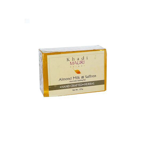 Мыло ручной работы с Молочком миндаля и Шафраном (125 г), Almond Milk &amp; Saffron Soap, произв. Khadi Mauri #1