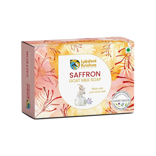 Мыло с Козьим молоком и Шафраном (100 г), Saffron Goat Milk Soap, произв. Lakshmi Krishna #1