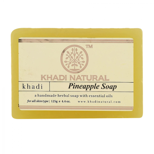 Натуральное мыло ручной работы с Ананасом (125 г), Pineapple Soap Handmade, произв. Khadi Natural #1