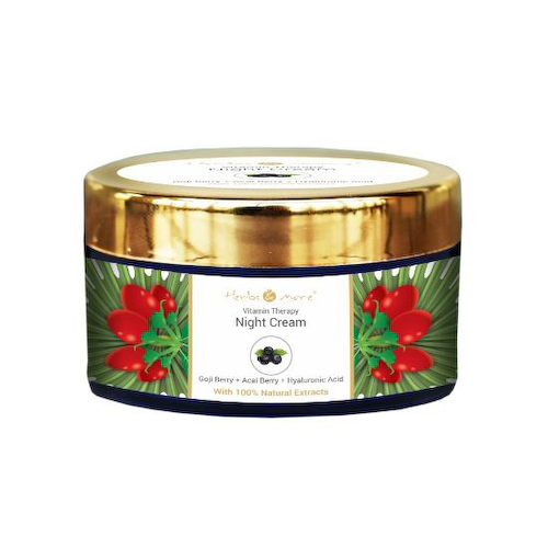 Ночной крем с ягодами Годжи и Асаи и Гиалуроновой кислотой (50 г), Night Cream Goji Berry Acai Berry Hyaluronic Acid, произв. Herbs &amp; More #1