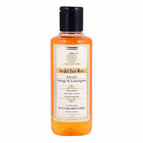 Натуральное средство для умывания с Апельсином и Лемонграссом (210 мл), Herbal Face Wash Orange &amp; Lemongrass, произв. Khadi Natural #1