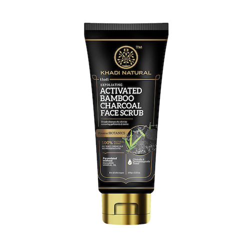 Скраб для лица с Активированным бамбуковым углем (100 г), Activated Bamboo Charcoal Face Scrub, произв. Khadi Natural #1