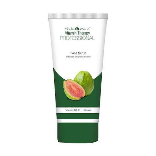 Скраб для осветления кожи лица с Витаминами В3 и Е и Гуавой (100 г), Face Scrub Exfoliates &amp; Lightens the Skin Vitamin B3, E Guava, произв. Herbs &amp; More #1