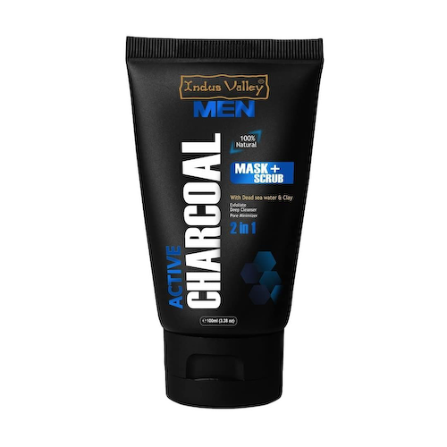 Маска + скраб с Активированным углем, водой Мертвого моря и Глиной (100 мл), Active Charcoal Mask &amp; Scrub with Dead Sea Water and Clay, произв. Indus Valley #1