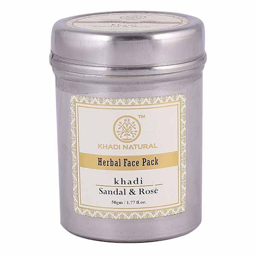 Натуральная маска для лица с Сандалом и Розой: для сияния кожи (50 г), Sandal &amp; Rose Herbal Face Pack, произв. Khadi Natural #1