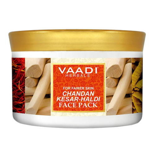 Отбеливающая маска для лица с Сандалом, Шафраном и Куркумой (600 г), Chandan Kesar-Haldi Face Pack, произв. Vaadi Herbals #1