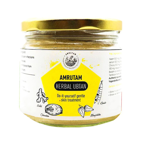 Порошковая маска для лица с Сандалом: для гладкости кожи (240 г), Herbal Ubtan With Chandan, произв. Amrutam #1