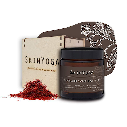 Порошковая маска для лица Сандал и Шафран: сияние кожи (50 г), Sandalwood Saffron Face Mask, произв. SkinYoga #1