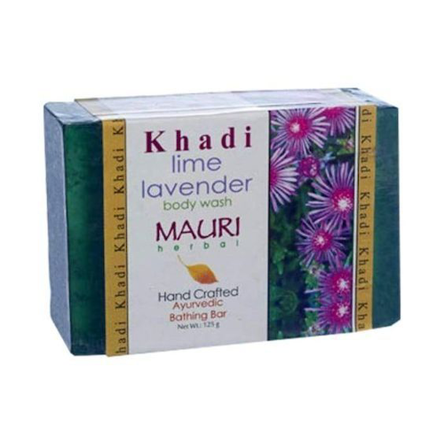 Мыло ручной работы с Лимоном и Лавандой (125 г), Lime Lavender Body Wash, произв. Khadi Mauri #1