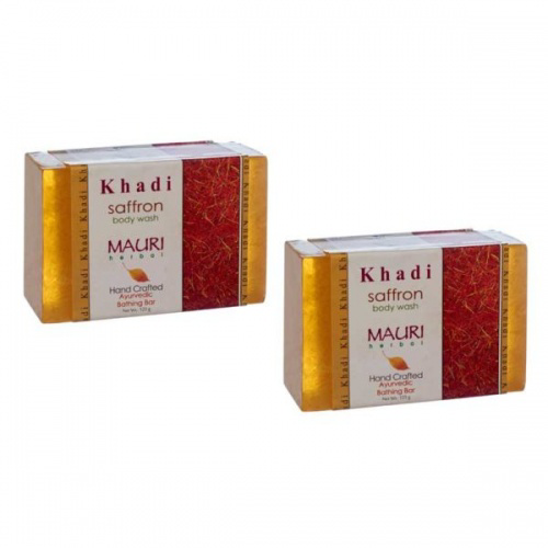 Мыло ручной работы с Шафраном (125 г), Saffron Body Wash, произв. Khadi Mauri #1