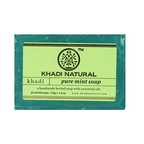 Натуральное мыло ручной работы с Ментолом: для проблемной кожи (125 г), Pure Mint Soap Hand made, произв. Khadi Natural #1
