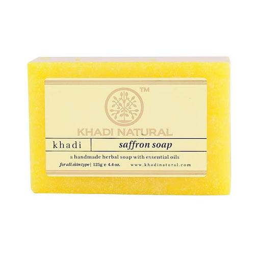 Натуральное мыло ручной работы с Шафраном: для сияния кожи (125 г), Saffron Soap Hand made, произв. Khadi Natural #1