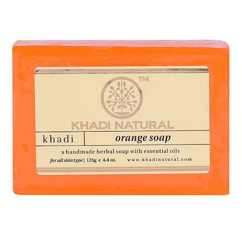 Натуральное мыло ручной работы с Апельсином: для проблемной кожи (125 г), Orange Soap Hand made, произв. Khadi Natural #1