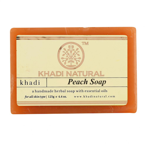 Натуральное мыло ручной работы с Персиком: для увлажнения кожи (125 г), Peach Soap Handmade, произв. Khadi Natural #1