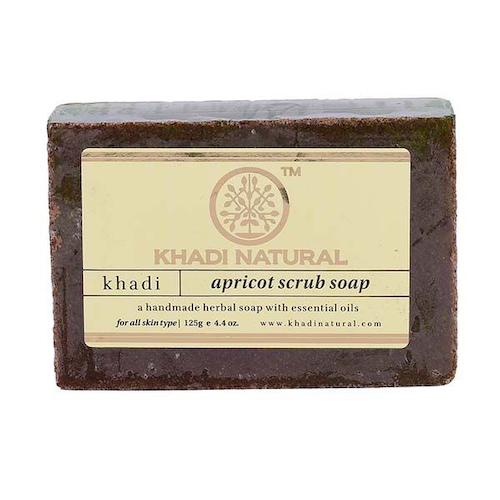 Натуральное мыло-скраб ручной работы с Абрикосом (125 г), Apricot Scrub Soap Hand made, произв. Khadi Natural #1