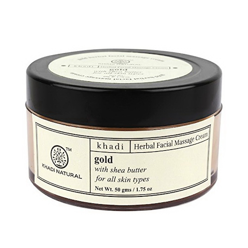 Массажный крем для лица с Золотом и маслом Ши (50 г), Herbal Gold Facial Massage Cream with Shea Butter, произв. Khadi Natural #1