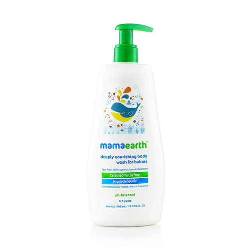 Детский гель для душа: для глубокого питания кожи (400 мл), Deeply Nourishing Wash for Babies, произв. Mamaearth #1