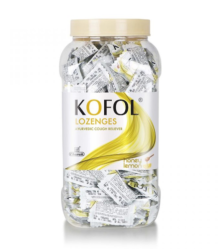 Кофол (200 шт), Kofol Lozenges Jar (Honey Lemon), произв. Charak #1