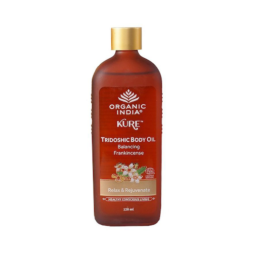 Масло для баланса трех дош с Ладаном (120 мл), Tridoshic Body Oil Balancing Frankincense, произв. Organic India #1