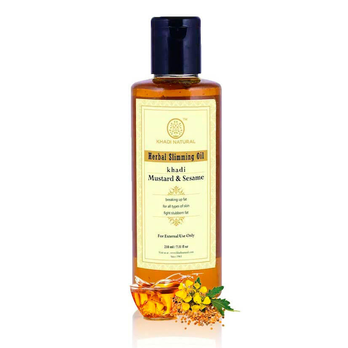 Натуральное антицеллюлитное масло с Горчицей и Кунжутом (210 мл), Herbal Slimming Oil Mustard &amp; Sesame, произв. Khadi Natural #1