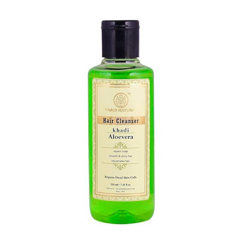 Натуральный шампунь с Алоэ вера: для придания блеска волосам (210 мл), Hair Cleanser Aloevera, произв. Khadi Natural #1