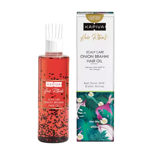 Масло для волос с Луком и Брахми (200 мл), Onion Brahmi Hair Oil, произв. Kapiva #1