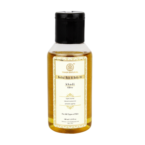 Натуральное масло Оливы: для ухода за волосами и телом (100 мл), Herbal Hair &amp; Body Olive Oil, произв. Khadi Natural #1