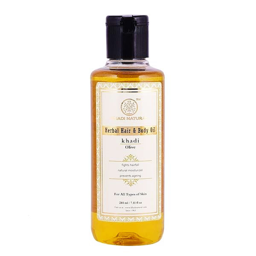 Натуральное масло Оливы: для ухода за волосами и телом (210 мл), Herbal Hair &amp; Body Olive Oil, произв. Khadi Natural #1