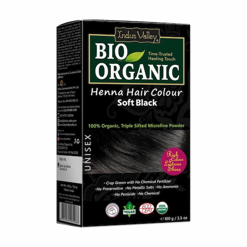 Хна для волос: черная (100 г), Henna Hair Color Soft Black, произв. Indus Valley #1