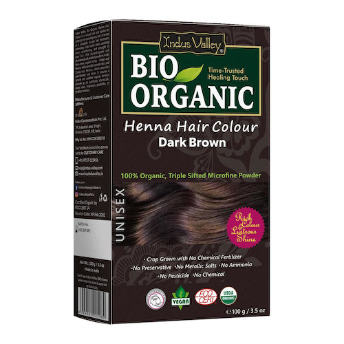 Хна для волос: тёмно-коричневая (100 г), Organic Hair Color Dark Brown, произв. Indus Valley #1