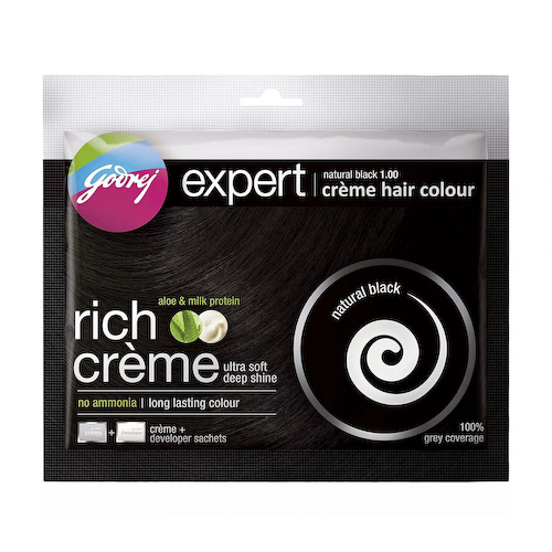 Крем-краска для волос, натуральный черный (40 г), Expert Creme Hair Colour Natural Black, произв. Godrej #1