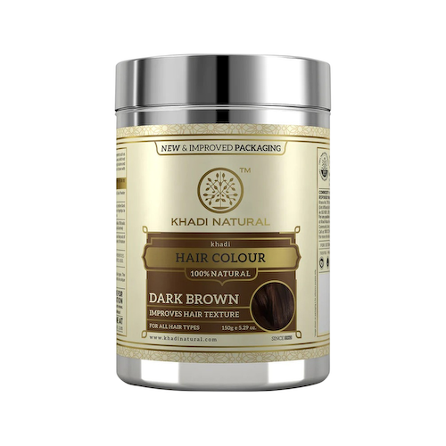 Натуральная краска для волос: темно-коричневая (150 г), Herbal Hair Colour Dark Brown, произв. Khadi Natural #1