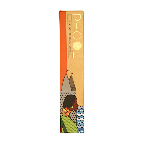Ароматические палочки Апельсин (40 шт), Natural Incense Sticks Orange, произв. Phool #1
