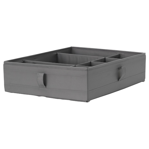Коробка темно-серая с отделениями, SKUBB Box with Compartments Dark Grey, произв. IKEA #1