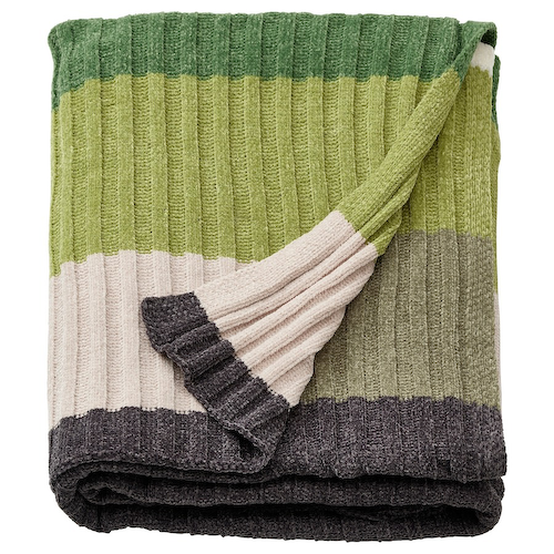 Плед серо-зеленый, FJALLTRIFT Throw Grey/Green, произв. IKEA #1