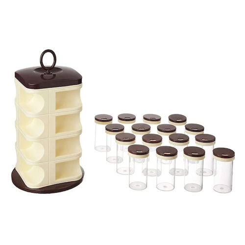 Набор коричневых контейнеров для специй (16 шт), Brown Containers Set for Spices, произв. JD FRESH #1