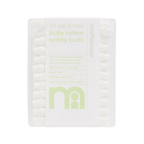 Безопасные ватные палочки с бумажным стержнем (60 шт), Safety Cotton Buds with Paper Stem, произв. Mothercare #1