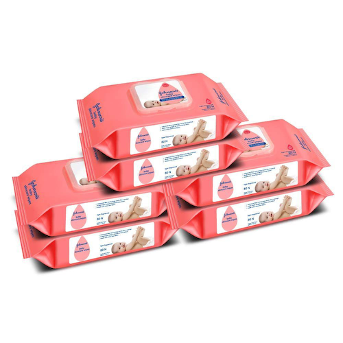 Детские салфетки для ухода за кожей (6 х 80 шт), Baby Skincare Wipes, произв. Johnson’s Baby #1