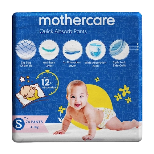 Трусики-подгузники маленького размера (74 шт), Quick Absorb Pants Small, произв. Mothercare #1