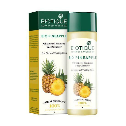 Гель для умывания с Ананасом: для нормальной и жирной кожи (120 мл), Bio Pineapple Oil Control Foaming Cleanser, произв. Biotique #1