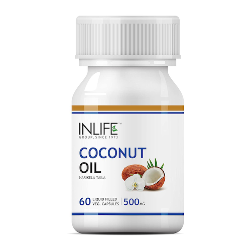 Кокосовое масло (60 кап, 500 мг), Coconut Oil, произв. INLIFE #1