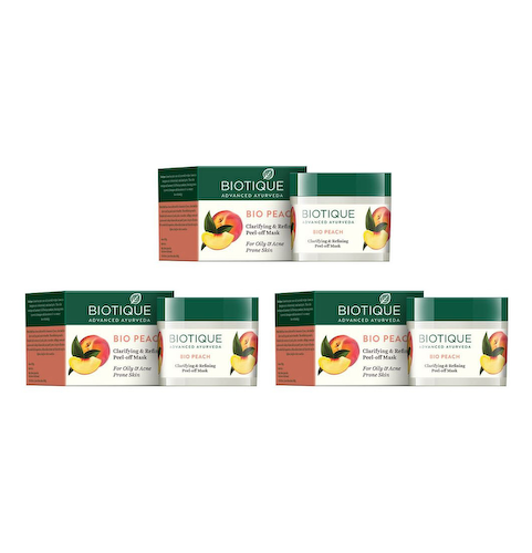 Маска для лица с Персиком очищающая (3 х 50 г), Bio Peach Refining Peel-off Mask Set, произв. Biotique #1