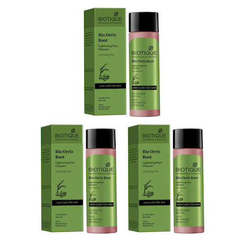 Мужской гель для умывания (3 х 120 мл), Bio Orris Root Face Cleanser Set, произв. Biotique #1