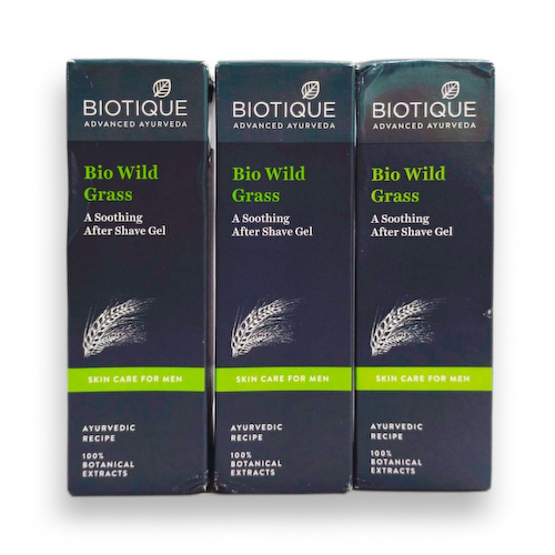 Мужской гель после бритья (3 х 120 мл), Bio Wild Grass After Shave Gel Set, произв. Biotique #1
