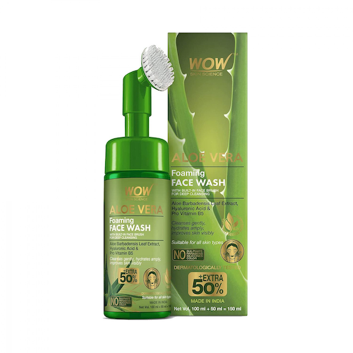 Пенка для умывания с Алоэ вера (150 мл), Aloe Vera Foaming Face Wash, произв. WOW Skin Science #1